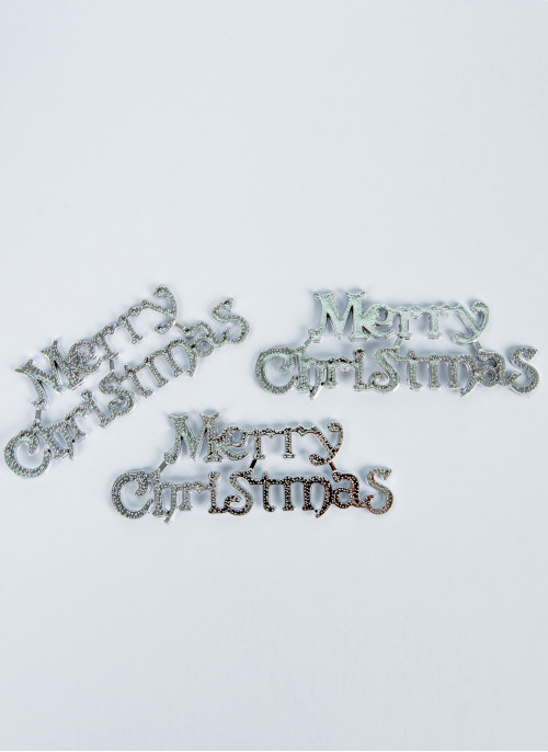 Напис Happy cristmas, срібний, малий. В упаковці 50 шт Напис Happy cristmas, срібний, малий. В упаковці 50 шт
