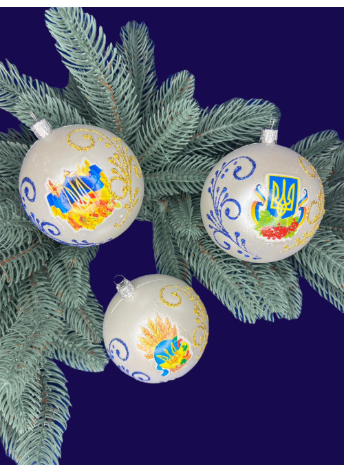 Кулі на ялинку патріотичні з наклейкою. 8см. Ціна за 1 уп. Кулі на ялинку патріотичні з наклейкою. 8см. Ціна за 1 уп.